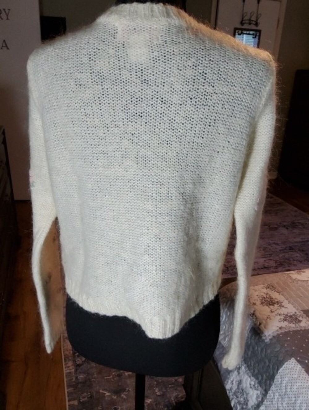 Vintage Mohair Floral Embroidary Cardigan Kenji Medium - Picture 3 of 12